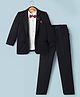 Babyhug Knit Full Sleeves Solid Colour 3 Piece Party Suit with Bow- Black