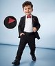 Babyhug Knit Full Sleeves Solid Colour 3 Piece Party Suit with Bow- Black