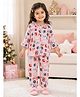 Little Ginnie Cotton Woven Full Sleeves Joy Text Printed Coordinating Shirt & Pajama  Night Suit - Pink