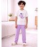 Little Ginnie Cotton Woven Half Sleeves Genie Printed Tee & Pajama Night Suit - White