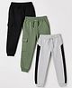 Primo Gino Cotton Knit Ankle Length Jogger Fit Lounge Pant with Cargo Pocket Pack of 3 in Grey Black Green