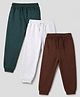 Primo Gino Cotton Knit Jogger Fit Ankle Length Solid Lounge Pant Pack of 3 in Brown Grey