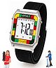 SPIKY Colour Blocked Digital Diving Watch - White Black