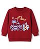 Doodle Poodle 100% Cotton Looper Single Jersey Terry Knit Light Weight Sweatshirt with Full Sleeves and Tractor Print in Dark Brown