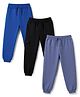Primo Gino Knit Jogger Fit Ankle Length Solid Lounge Pant Pack of 3 in Black Blue