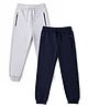 Primo Gino Cotton Knit Ankle Length Solid Joggers Pack of 2 - Navy Blue & Grey