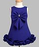 Enfance Cotton Woven Sleeveless Bow Applique Scuba Dress - Royal Blue