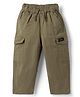 Bonfino Cotton Elastane Woven Full Length Cargo Trousers - Olive Green