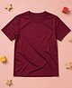 RISH Knit Half Sleeves Solid Tee - Maroon