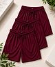 RISH Knit Pack Of 3 Textured Shorts - Maroon