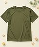 RISH Knit Half Sleeves Solid Tee - Olive Green