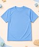RISH Knit Half Sleeves Solid Tee - Blue