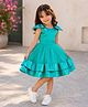 The Magic Wand Woven Sleeveless Bow Applique Detailed Tulle Dress - Sea Green