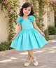 The Magic Wand Woven Sleeveless Floral Applique Detailed Dress - Blue