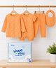 Kidbea Cotton Knit To Knit Pack Of 4 Full Sleeves All Over Printed Multi-Pack/ Value Packs - Orange