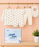 Kidbea Cotton Knit To Knit Pack Of 4 Full Sleeves All Over Printed Multi-Pack/ Value Packs - White