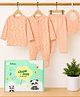 Kidbea Cotton Knit To Knit Pack Of 4 Full Sleeves All Over Printed Multi-Pack/ Value Packs - Baby Pink