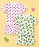 Kidbea Cotton Knit Pack Of 2 Half Sleeves Hearts & Crocodile  Printed Coordinating Tee & Shorts Set - White
