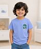 Kidbea Bamboo Knit Half Sleeves Fish & Typography Printed Tee - Blue