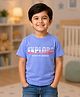 Kidbea Bamboo Knit Half Sleeves Explore Text Printed Tee - Blue