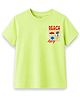 Kidbea Bamboo Knit Half Sleeves Beach Theme & Text Printed Tee - Green