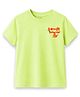 Kidbea Bamboo Knit Half Sleeves Tangerine Text Printed Tee - Green