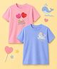 Kidbea Bamboo Knit Pack Of 2 Half Sleeves Hearts & Fish Printed Tees - Pink & Blue