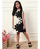 Bugandbees Cotton Woven  Sleeveless Floral Embroidered Colour Blocked Dress - Multi Colour