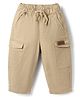 Bonfino Cotton Elastane Woven Full Length Wide Leg Cargo Trouser in Beige