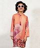 Bugandbees Nylon Woven Full Sleeves Abstract Printed Kurta - Multi Colour