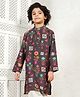 Bugandbees Nylon Woven Full Sleeves Floral Printed Kurta - Multi Colour