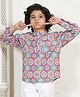 Bugandbees Woven Full Sleeves Geometric Printed Short Kurta - Multi Colour