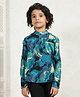 Bugandbees Woven Full Sleeves Marble Printed Short Kurta - Multi Colour