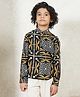 Bugandbees Woven Full Sleeves Abstract Printed Short Kurta - Multi Colour