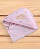 Zero Interlock Knit Hooded Towel With Animal Print L 80 x B 80 cm - Pink