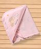 Zero Interlock Knit Hooded Towel With Animal Print L 80 x B 80 cm - Light Pink