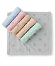 Zero Cotton Knit Sun Printed Towel L 25 x B 25 cm Pack of 6 - Pink & Sea Green