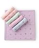 Zero Cotton Knit Triangle Printed Towel Pack of 6 L 25 x B 25 cm - Light Pink & Purple