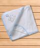 Zero Interlock Knit Hooded Towel With Animal Embroidered L 85 x B 85 cm - Blue