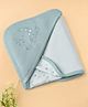 Zero Interlock Knit Hooded Towel With Animal Print L 80 x B 80 cm - Aqua Blue