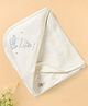 Zero Interlock Knit Hooded Towel With Animal Embroidered L 80 x B 80 cm - Cream