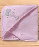 Zero Interlock Knit Hooded Towel With Animal Embroidered L 80 x B 80 cm - Pink