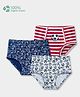 Carter's Toddler Cotton Knit Briefs with Football Print With Anit Microbial Finish Pack of 3 - Red, Navy Blue & White