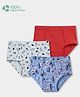 Carter'S Toddler Cotton Knit Briefs With Doodle,Vehicle & Solid Prints With Anit Microbial Finish Pack Of 3 - Red, White & Blue