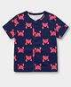 Carter's Organic Cotton Knit Front Open Half Sleeves Crab Printed T-Shirt - Navy Blue