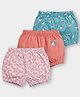 Carter's Cotton Knit Bloomers With Rainbow & Unicorn Print In Assorted Prints With Anti Microbial Finish Pack Of 3 - Pink, Coral & Blue