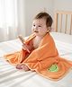 Babyhug Cotton Knit Microfiber Towel With Frog Embroidery L 31.5 X B 22.5 cm - Orange