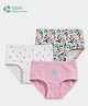 Carter's Cotton Knit Briefs with Floral & Star Print With Anti Microbial Finish Pack of 3 - Pink, White & Green