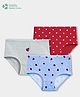 Carter's Cotton Knit Briefs with Beetle & Polka Dot Prints With Anti Microbial Finish Pack of 3 - Red, Blue & Grey