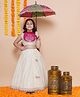 Bitiya By Bhama Silk Woven Sleeveless Floral Embroidered Lehenga & Choli With Dupatta Set - White